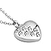 LuckyJewelry Pet Dog Paw Print Urn Necklaces for Ashes Cremation Pet Ash Keepsake Memorial