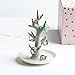 WANYA Ceramic Ring Holder Jewelry Decor Organizer, Tree Dish, White&Gold
