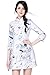 Tuliplazza Women's Crane Embroidery A-Line Tunic Cocktail Party Prom Short Dress