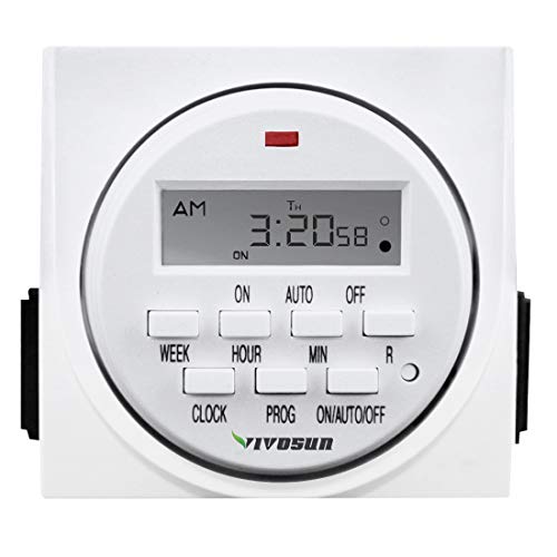 VIVOSUN 7 Day Programmable Digital Timer, UL Listed Heavy Duty Plugin