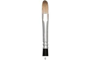 Trekell Legion Synthetic Mongoose Long Handle Artist Brushes for Oil and AcrylicFilbert - 9100KF Series / 6