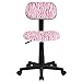 Flash Furniture BT-Z-PK-GG Pink and White Zebra Print Computer Chair