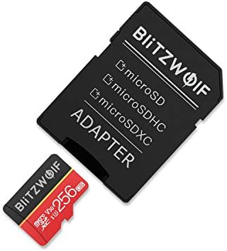 BlitzWolf Carte Mémoire Micro SD 256 Go, Classe 10 UHS-3, Haute Vitesse de Lecture Carte TF avec Adaptateur SD pour Tablette Smartphone PC Caméra (256 Go)