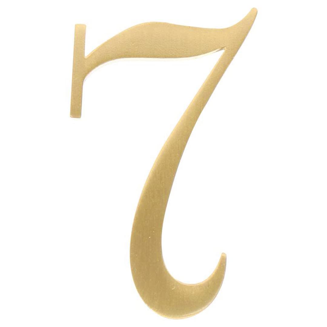 Zayookey Solid Brass House Number Sign 2 Inch Metal Home Address Numbers 3D Mailbox Numbers for Hotel Room Door Street Plaque (Door Number 7)