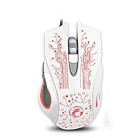 Lyntop Wireless Keyboard and Mouse Gaming Mouse Wired LED 2400 DPI 6 Buttons Ergonomic Gaming Mouse for PC (Color : White)