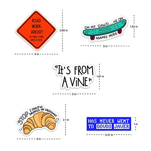 Vine Meme Waterproof Vinyl Sticker Pack for Hydro Flasks, Water Bottles