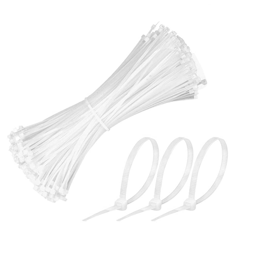 YOFASEN 100 Pcs Cable Ties - White Nylon Cable Zip Ties for Home Office Garage and Workshop - Multipurpose Self Locking Cable Tie, 3.6x200mm