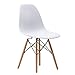 Porthos Home April Mid-Century Dining Crafted from Molded Plastic with Eiffel-Inspired Birch Wood Legs, Also As A Side Chair for Any Room in The House Or Office, Set of 1, White