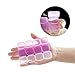 YGDZ 3 Pack 28 Grids Diamond Embroidery Box Adjustable Storage Boxes of Diamond Painting Accessories for DIY Craft (White/Pink/Purple) and 1 Pack Self-Adhesive Sticky Coloured Dots 6mm Diameter Round