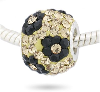 Ryssa925 SilverCore Royal Swarovski Crystal Charm (Pandora compatible) - Floral Champagne Topaz Crystals