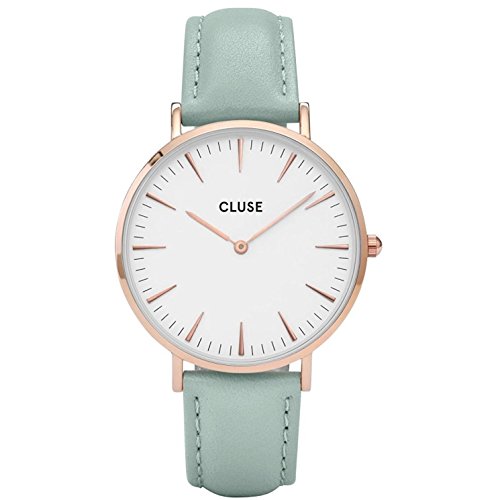 CLUSE La Bohème Rose Gold White Pastel Mint CL18021 Women's Watch 38mm Leather Band Minimalistic Design Casual Dress Japanese Quartz Elegant Timepiece
