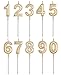 Belleone Birthday Cake Candle Numbers Decoration - Number Candle Set for Birthday Cake Cupcake Topper Decoration Birthday Party Celebration (Gold Number 0)