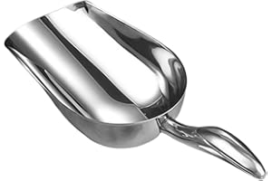 HugeLooy Stainless Steel Ice Scoop for Freezer, Ice Scooper Ideal for Kitchen Bar, Ice Maker, Freezer, Coffee, Bean, Food, Candy, Flour And Popcorn(12 OZ)