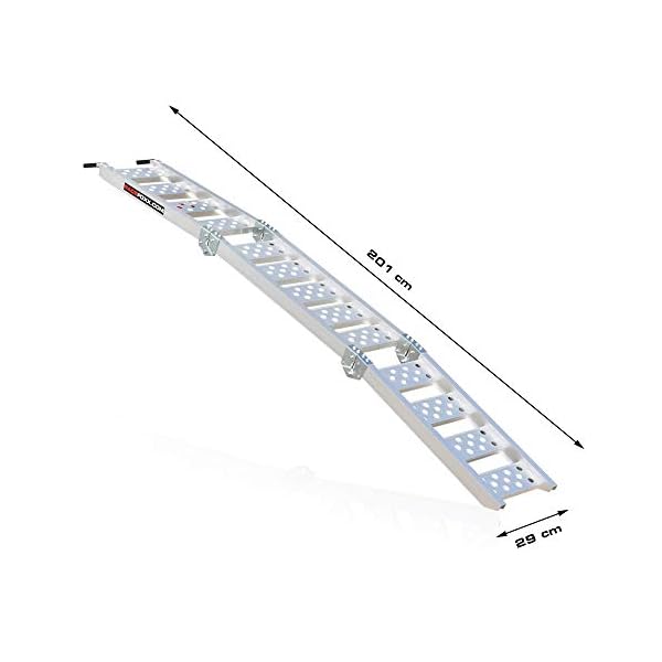 Motorrad Rampe, Laderampe, Auffahrrampe, Verladeschiene, Motorradtransport, kompakt faltbar, Aluminium, RACEFOXX – Bild 6
