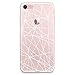 CasesByLorraine Compatible with iPhone SE 2020 / iPhone 8 iPhone 7 Case, White Outline Pattern Clear Transparent Flexible TPU Soft Gel Protective Cover for iPhone SE (2020), iPhone 7, iPhone 8 4.7