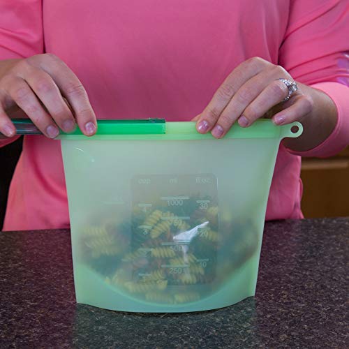 Reusable Silicone Food Saver Zip Bags Eco Airtight LeakProof