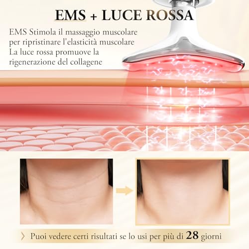 ANLAN Anti-Wrinkle Beauty Device, 45 °C Hot Compress Light Therapy EMS Face Massager Neck Lifting Firming for Face Toning, 5 Minute Off Timer