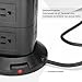 Power Strip Tower,SAFEMORE 6 Outlets Surge Protector with 4 USB(5V/4.2A/21W),Desktop Charging Station with 6.5ft Cord,1050J,Overload Protection,Widely Spaced Outlets Tower Socket for Office(Black)