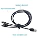 Multi USB Cable,Chafon 3 in 1 USB Charging Cable 3.3 Feet(1M) with 8 Pin Lightning,USB C,Micro Charger for Android&iPhone Smartphones,iPad Tablets-Nylon Braid(Black)