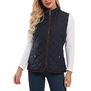 Wudodo Damesvest met opstaande kraag, vest, jas, ritssluiting, gewatteerd vest, winter, warm, ultralicht