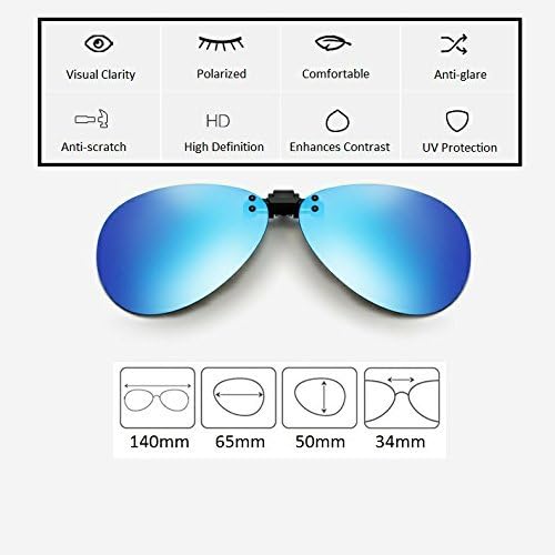 Polarized UV400 Clip-on Flip-up Sunglasses Lens Myopia Glasses Outdoor Driving