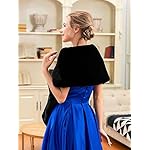 Yalice Women's Wedding Faux Fur Shawl and Wrap Bridal Fur Stole Cape Fur Scarf for Bride and Bridesmaids