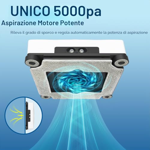 AlfaBot GLS480 Robot Window Cleaning Robot | Automatic Window Cleaner 5000 Pa with 4 Spray Nozzles, 5 Cleaning Modes, 100 ml Tank