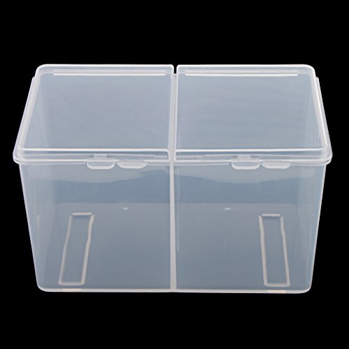 Fityle 2 Slot Clear Plastic Makeup Organizer Case Cosmetic Storage Box Jars for Cotton Ball Swap Makeup Pads Nail Wipes Dustproof - Thumbnail 4
