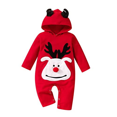 Newborn Baby Girl Christmas Romper Outfits One Piece Romper