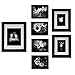 Gallery Perfect 7 Piece Black Photo Frame Wall Gallery Kit. Includes: Frames, Wall Template, Decorative Prints and Hanging Hardware