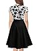 Miusol Women's Deep V-Neck Elegant Floral Lace Contrast Cocktail Party Dress (Medium, White&Black)