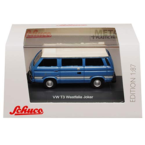 Volkwagen T3 Joker Westfalia Camper Bus Personen Transporter Blau mit Weiss 1979-1992 H0 1/87 Schuco Modell Auto Modell… – Bild 5