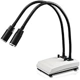 Vision Scientific VMLIHL-20 6 Watt LED Double Gooseneck Illuminator | Heavy Base for Stability | Color Temperature Unchanged When Adjusting Intensity