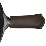 Hide & Drink Adjustable Proven Trü Grip Thick Leather Hot Handle Holder (Cast Iron Panhandle Potholder) One Size Fits All, Double Layered, Double Stitched Handmade Bourbon Brown