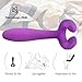 Silicone Double Head Vibrator- 3 in 1 Vibrating, Vagina and Clitoris Stimulation Massager, Anal Plug Prostate Stimulator with 7 Frequency Masturbation Sex Toys for Women Couples and Lesbian