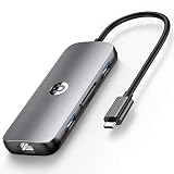 USB C Hub, Utaxo 8-in-1 USB C Adapter with 4K@30Hz HDMI, 1Gbps Ethernet Port, 2 USB 3.0 Ports, 1 USB 2.0 Port, SD/TF Card Reader, 100W PD Charging Port for MacBook/Pro/Air, Type C Windows Laptops