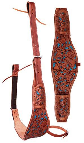 CHALLENGER Horse Western Floral Tooled Leather Rear Flank Saddle Cinch w/Billets 9772TI