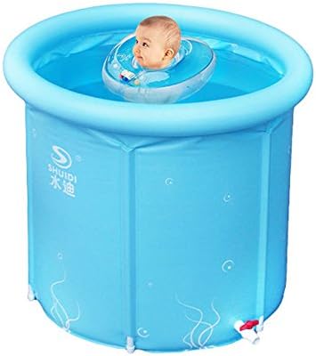 Thickened child baby folding pool kids children baby paddling pool , blue - 70x70cm