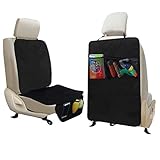 ALTITACO Car Seat Protector + X-Large Kick Mat Auto Seat Back Protector with 2 Organizer Pockets, Universal Car Seat Saver Cover Pad + Waterproof Kick Guards for Baby & Infant Safety Seat, Dog Mat