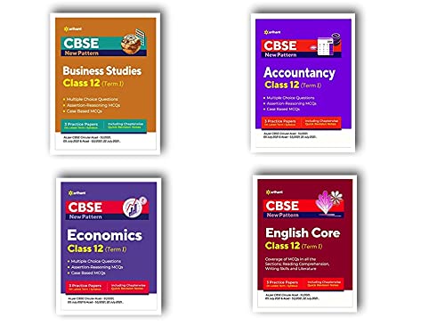 Arihant CBSE New Pattern Accountancy, Economics, Business Studies, English Class 12 for 2021-22 Exam (MCQ Term I)