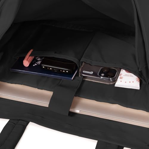 Gocase Bolsa Tote Puffer, Preta, Leve e Espaçosa, com Compartimento para Notebook até 35,5cm