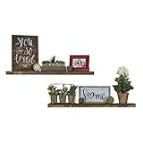 Del Hutson Designs-Rustic Pine Floating Shelves (Dark Walnut, 36 Inch)