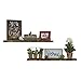 del Hutson Designs Handmade 36-Inch Rustic Pine Floating Wall Shelves, Dark Walnut (Set of 2)
