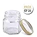 1.5 oz Hexagon Mini Glass Jars with Gold Lids and Labels (Pack of 24)