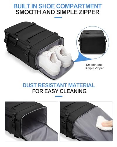 BJLFS Cabin Bags for Ryanair 40 x 30 x 20 x 20 cm Hand Luggage 40 x 20 x 25 cm Waterproof Travel Backpack Women Easyjet Backpack 45 x 36 x 20 cm Wizzair Backpacks with Shoe Holder Bag for Work Computer