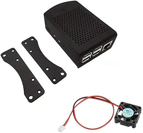 Kurphy Custodia in lega di alluminio con ventola di protezione Custodia protettiva in Metallo adatta per Raspberry Pi 4 Modello B