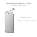 Luxtude Portable Charger iPhone Built in Lightning Cable (MFi Apple Certified), Ultra Slim Portable Phone Charger Thin Battery Pack, 5000mAh Power Bank for iPhone 14/13/12/11/10 etc. (Metal Silver)