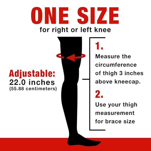ACE Brand Adjustable Compression Knee Support, Moderate Support for Weak, Sore or Injured Joints, One Size Fits Most