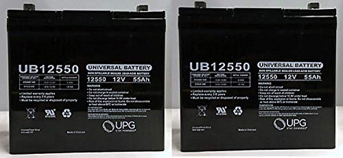 Universal UB12550GRP22NF- UB12550 (Group 22NF) 12V 55AH SLA Battery Z1 TT - 2 Pack