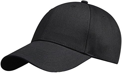 Mojing Classic Cotton Plain Baseball Cap Adjustable for Men and Women, Cool Sport Hat Snapback (Black)